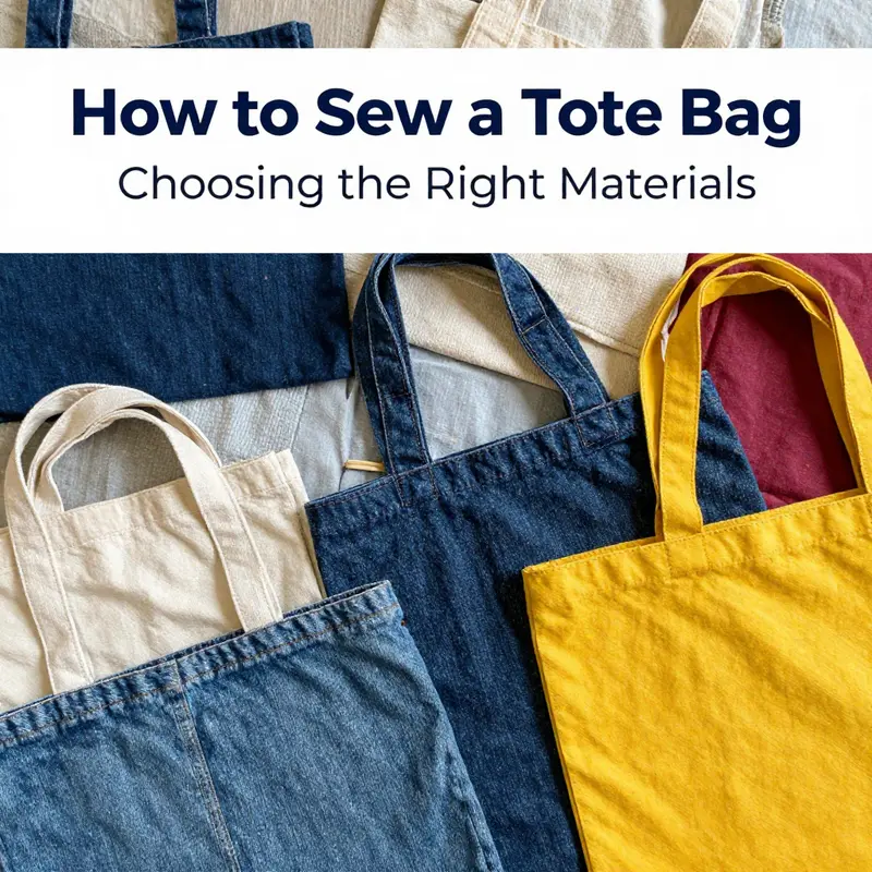 An array of fabric samples ideal for sewing tote bags, highlighting choices for durability and style.