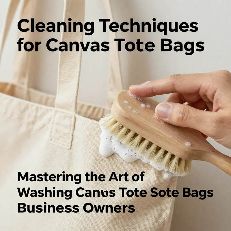 A guide illustrating the step-by-step process to effectively wash canvas tote bags.