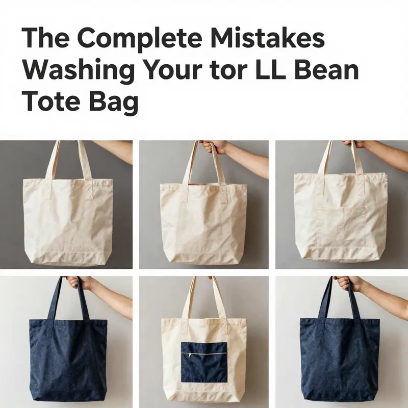 A systematic procedure for effectively washing your LL Bean tote bag.