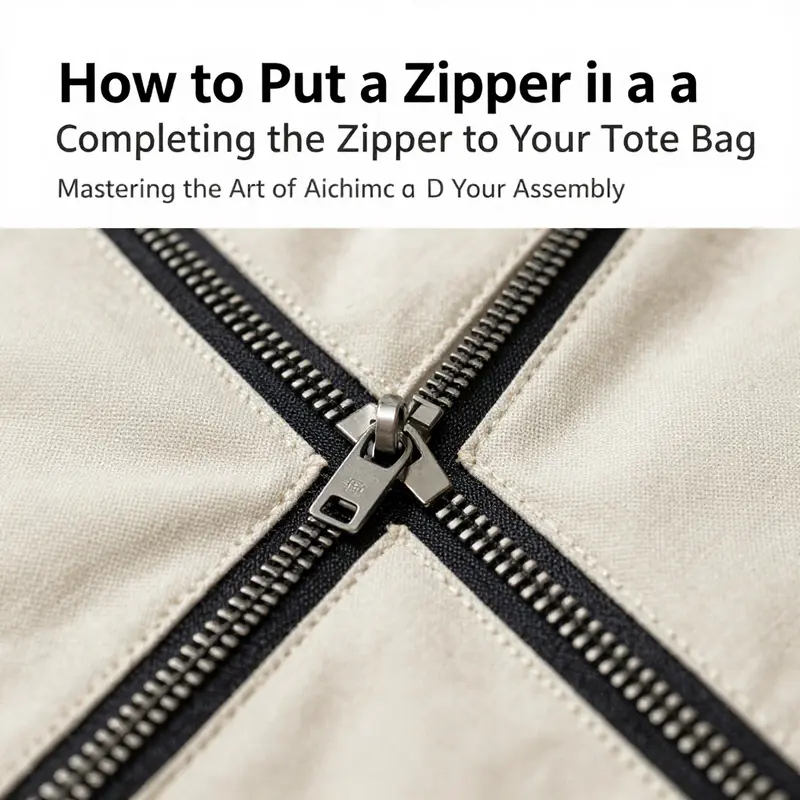 Essential materials for installing a zipper in a tote bag.