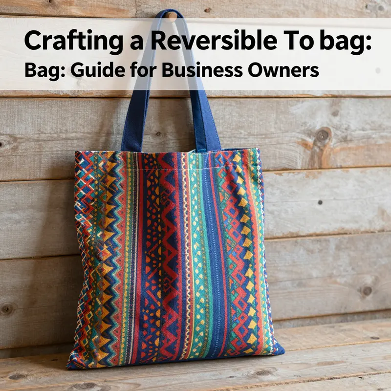 A colorful reversible tote bag displayed on a wooden surface, showing off its unique patterns.