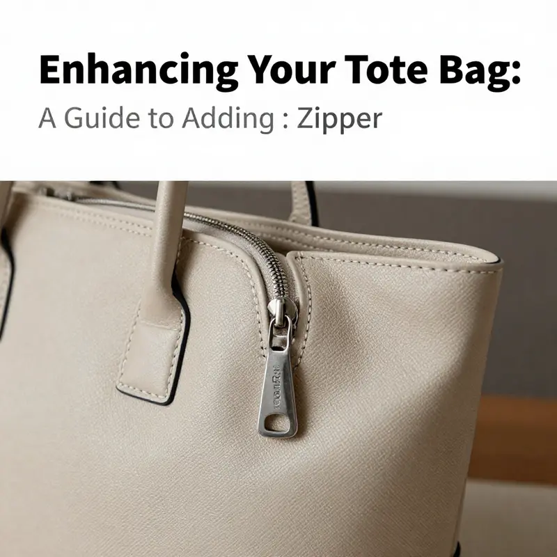 A fashionable tote bag with a zipper, symbolizing enhanced utility and style for consumers.