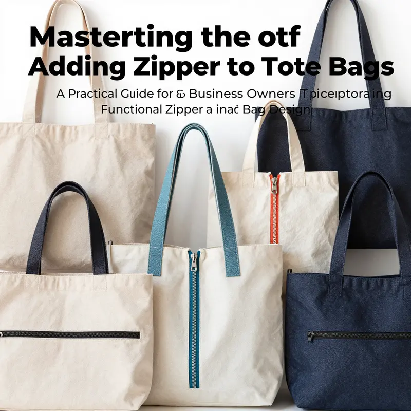An artistic display of assorted tote bags with zippers in various designs, representing quality craftsmanship.