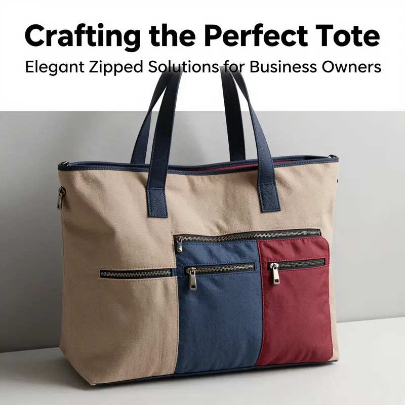 A stylish tote bag with zipper pockets displayed prominently, emphasizing its dual appeal of functionality and design.