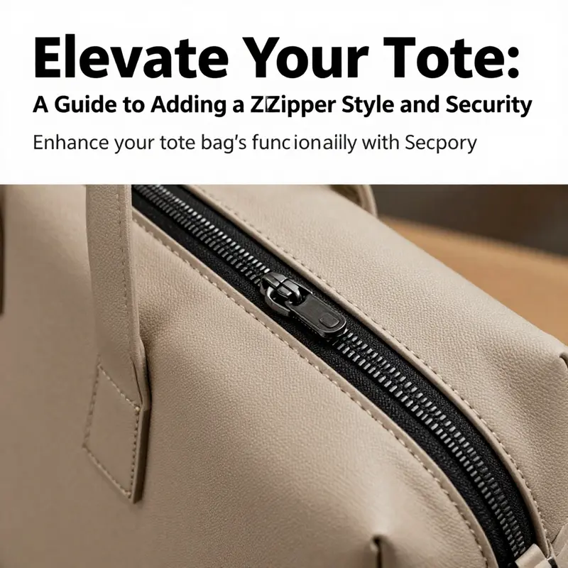 A tote bag prominently displaying a zipper, representing the blend of functionality and aesthetics in practical design.