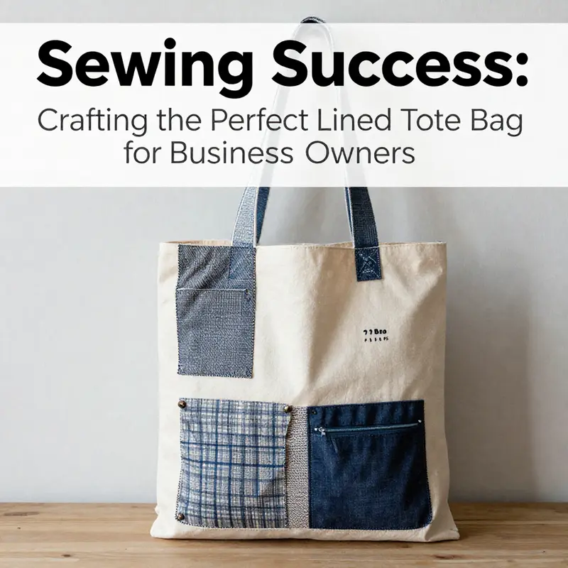 Essential materials and tools for creating a lined tote bag.