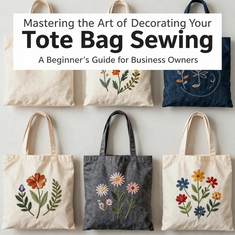 Essential materials for sewing a tote bag laid out for easy access.