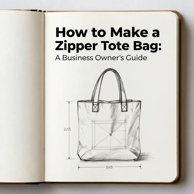 Essential materials and tools for crafting a zippered tote bag.