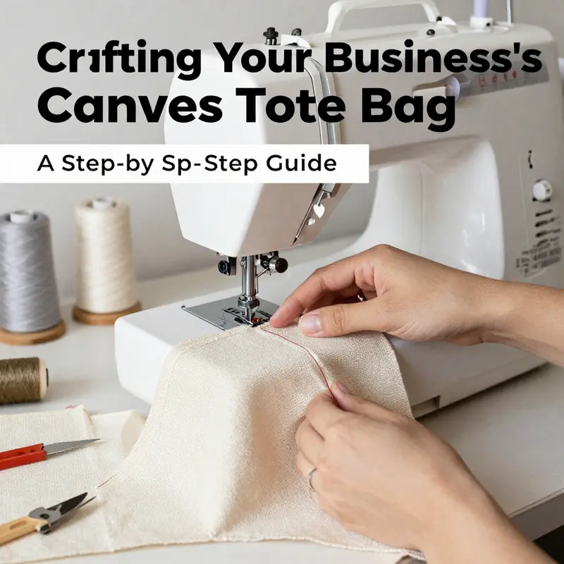 All the essential materials laid out for making a durable canvas tote bag.