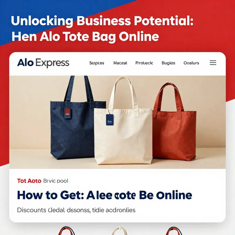 Step-by-step navigation on AliExpress for purchasing Alo tote bags.