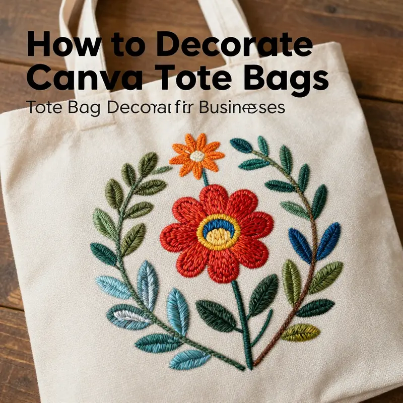 A creative scene showing fabric painting techniques being applied to a canvas tote.