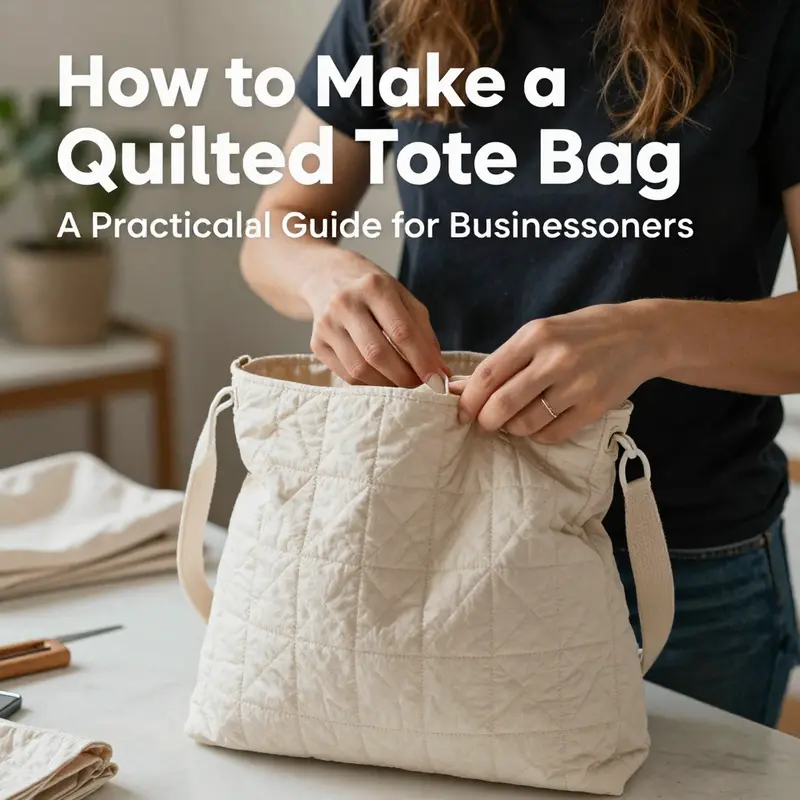 Essential materials for crafting a quilted tote bag set out for easy preparation.