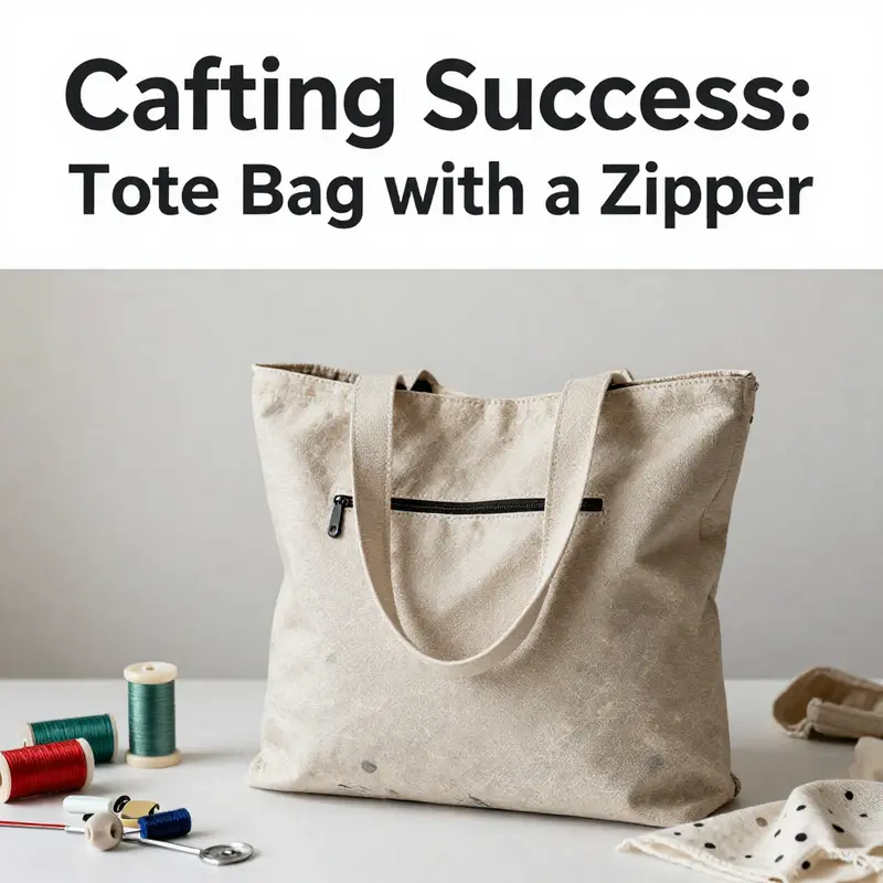 An organized workspace set up for making tote bags with various materials ready for crafting.