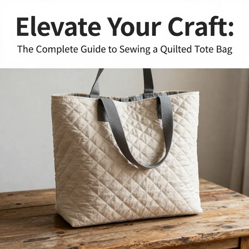 A beautifully made quilted tote bag resting on a rustic table, showcasing its design and craftsmanship.