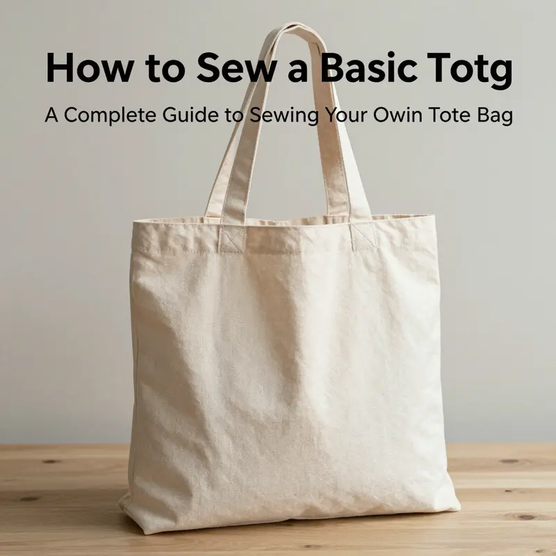 Essential materials needed for sewing a basic tote bag.