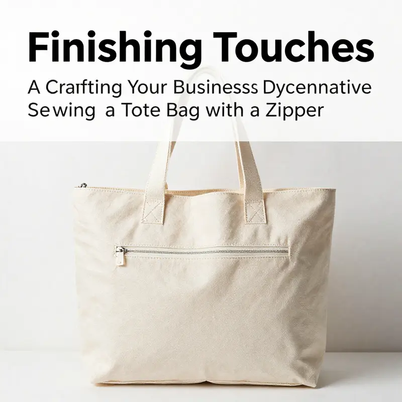 Essential materials and tools for sewing a tote bag with zipper.