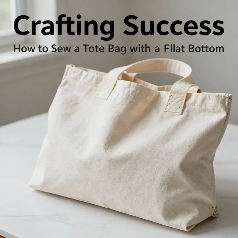 Essential materials for sewing a tote bag with a flat bottom.