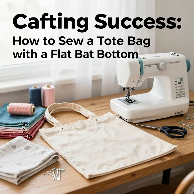 Essential materials for sewing a tote bag with a flat bottom.