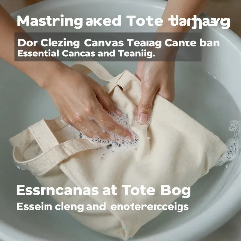 Hand washing a canvas tote bag for optimal cleaning while preserving its structure.