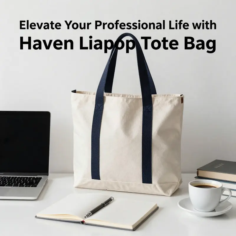 The interior layout of the Haven Laptop Tote Bag highlighting its well-structured compartments.