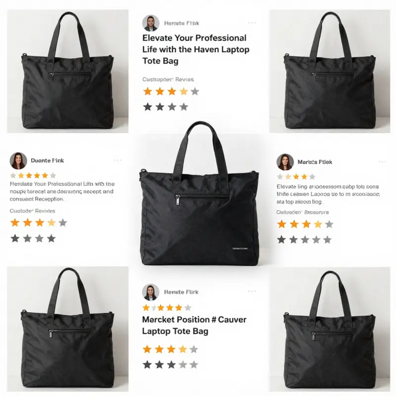 The interior layout of the Haven Laptop Tote Bag highlighting its well-structured compartments.