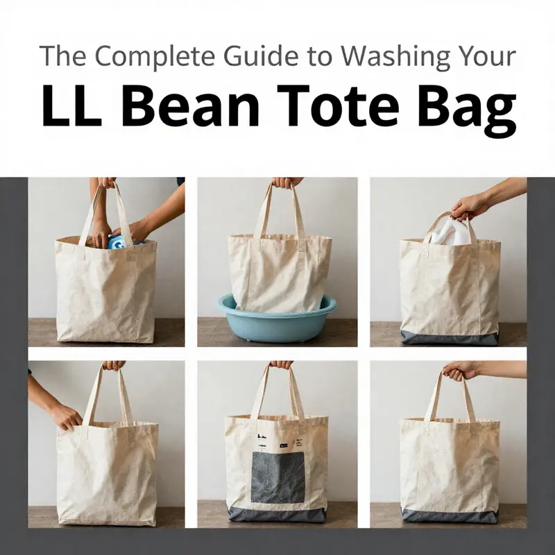 A systematic procedure for effectively washing your LL Bean tote bag.