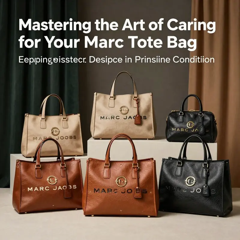 A collection of stylish Marc Jacobs tote bags beautifully displayed.