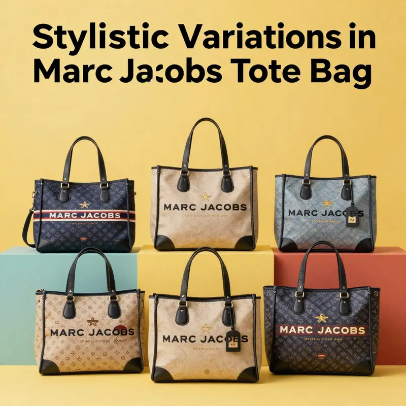 An overview of the diverse materials used in Marc Jacobs tote bags, emphasizing quality and design.