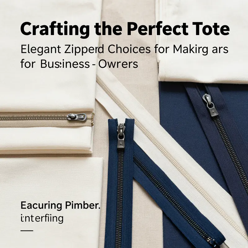 A selection of materials ideal for crafting stylish and functional tote bags with zippers.
