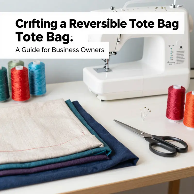 Essential materials gathered for sewing a reversible tote bag.