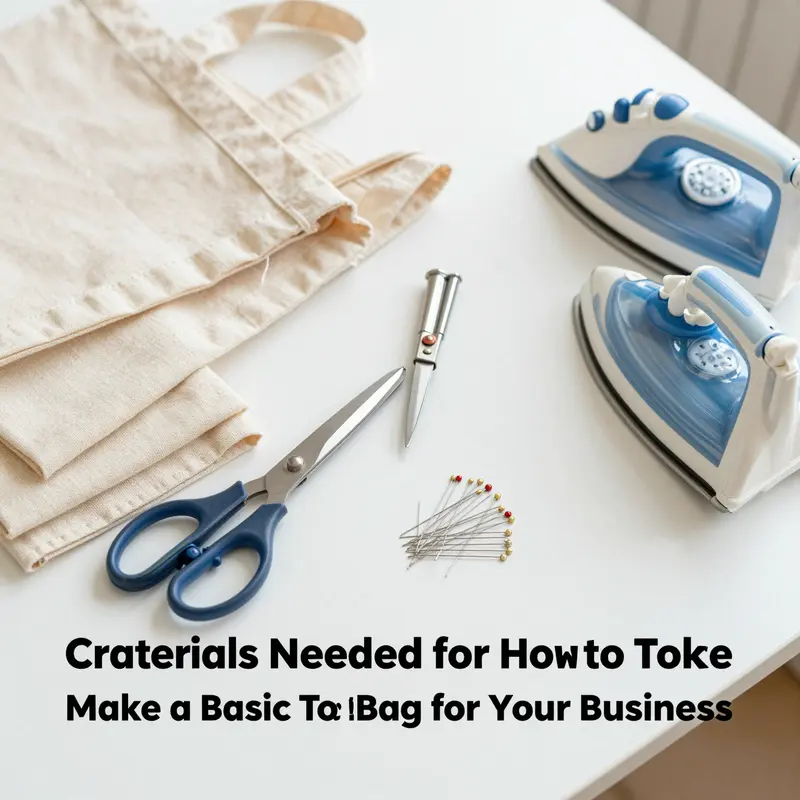 All essential materials laid out for making a basic tote bag.