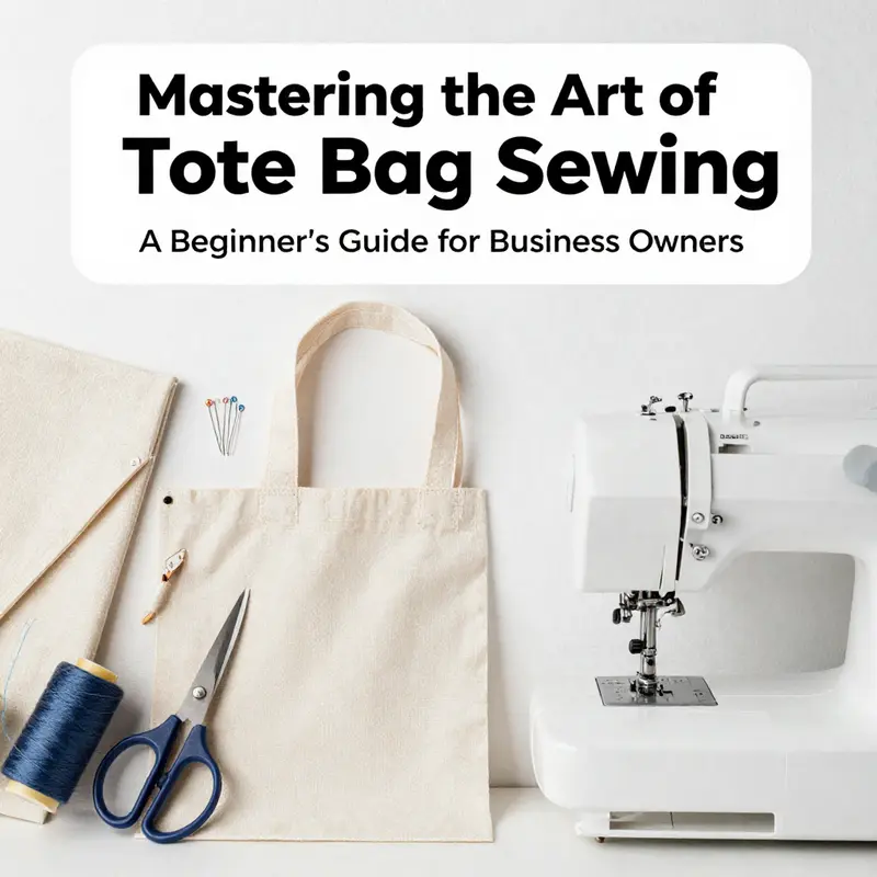 Essential materials for sewing a tote bag laid out for easy access.