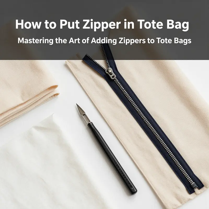 Essential materials required for zipper installation in tote bags.