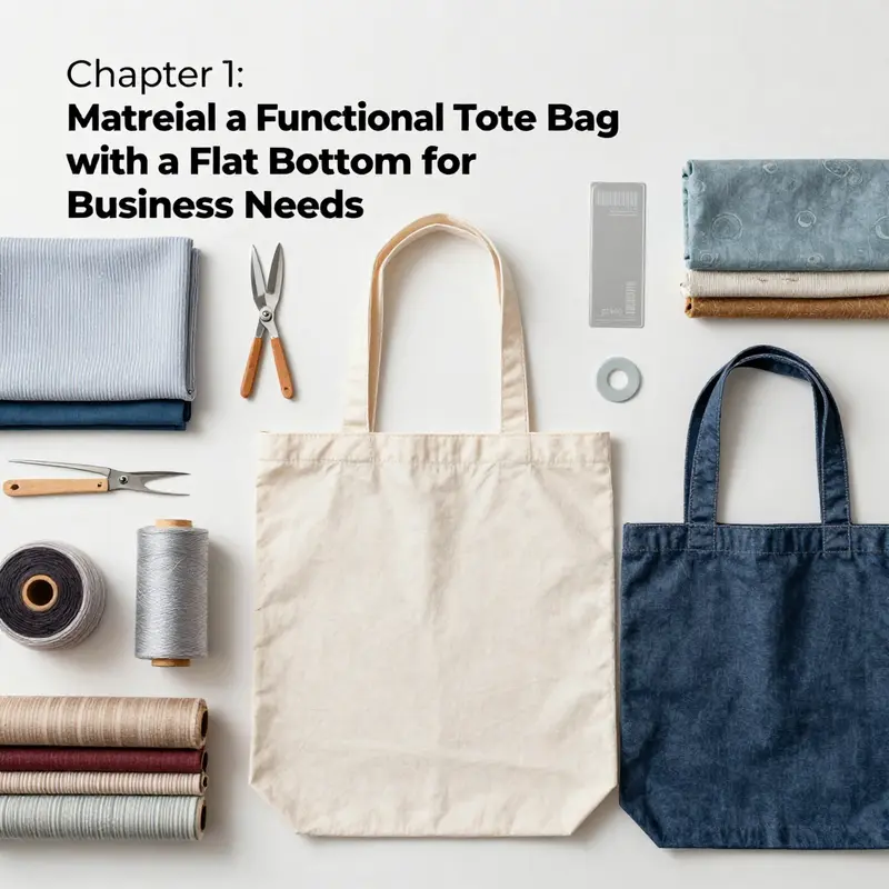 Essential materials for making a tote bag with a flat bottom.