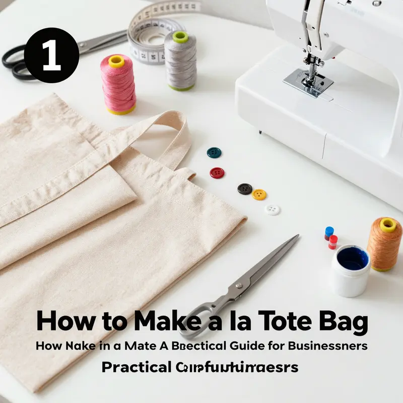 Essential materials laid out for creating a beginner-friendly tote bag project.