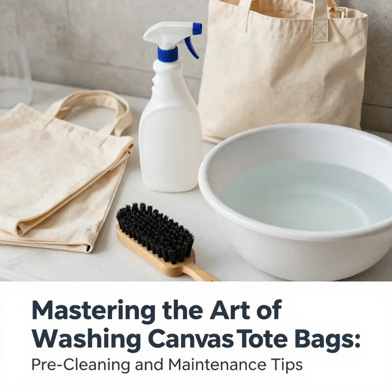 A guide illustrating the step-by-step process to effectively wash canvas tote bags.
