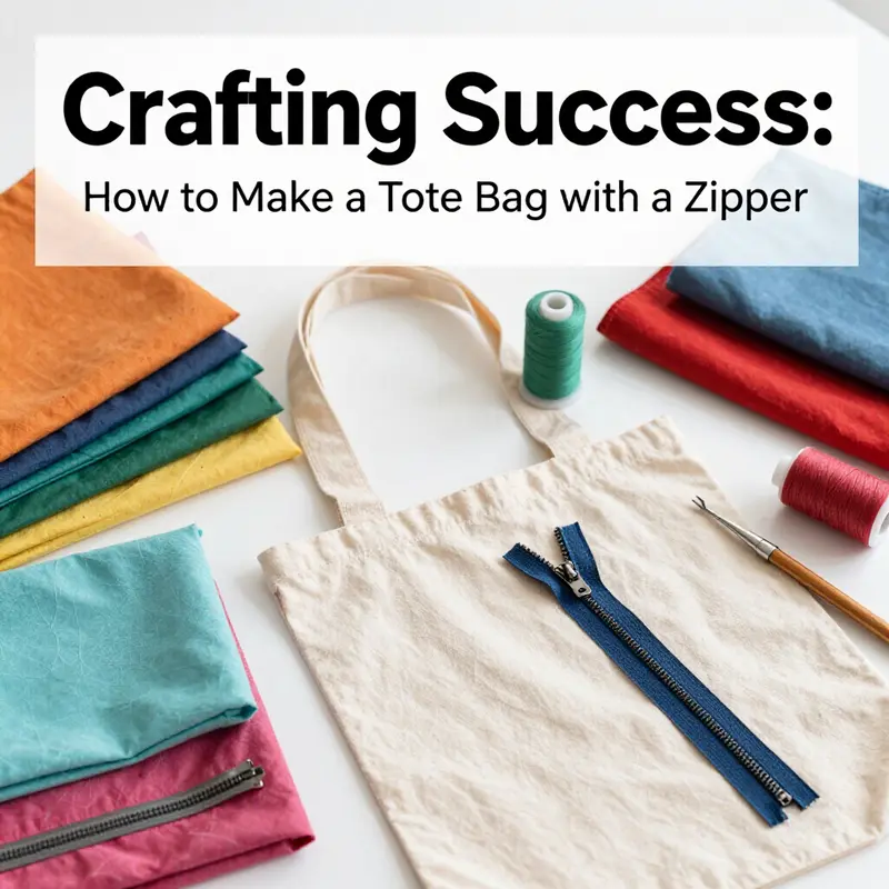 An organized workspace set up for making tote bags with various materials ready for crafting.