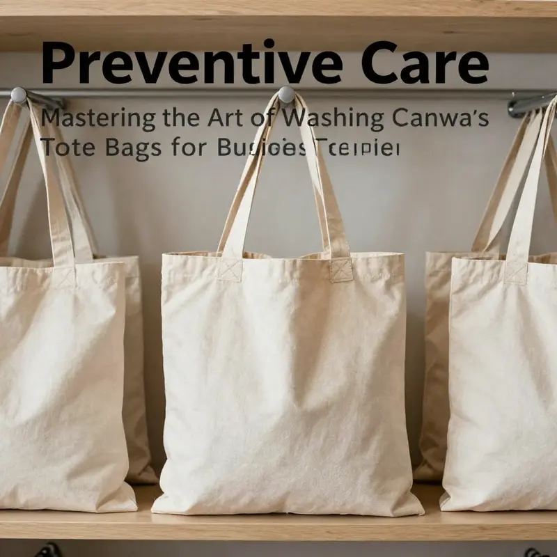 A guide illustrating the step-by-step process to effectively wash canvas tote bags.