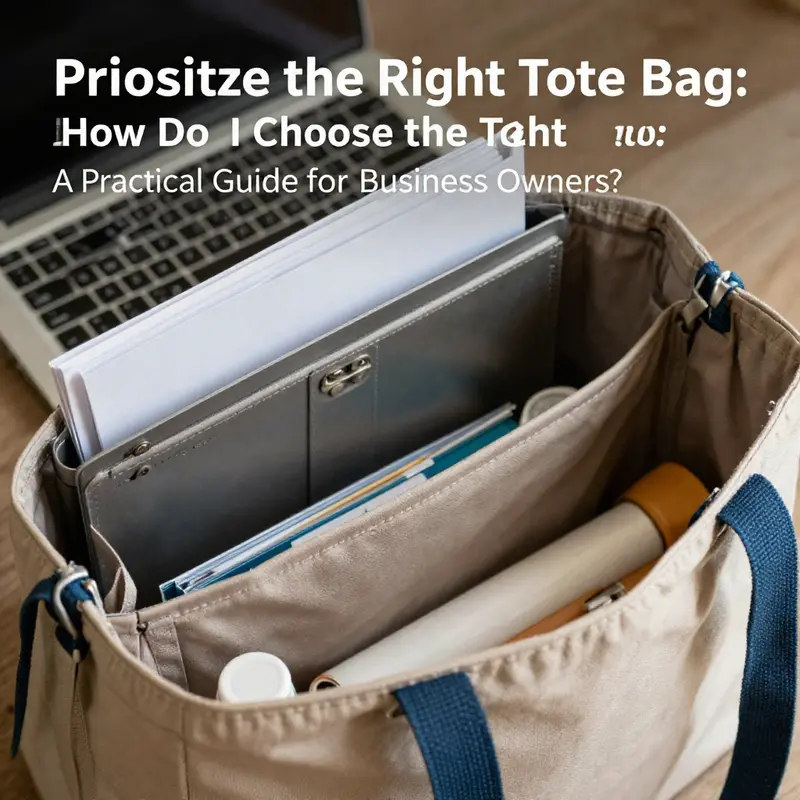 Evaluating tote bag sizes to match daily requirements as a business owner.