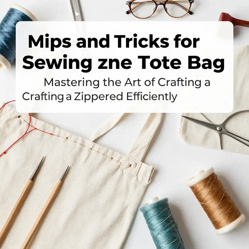 All essential materials displayed for creating a zippered tote bag, showcasing fabric types and tools.