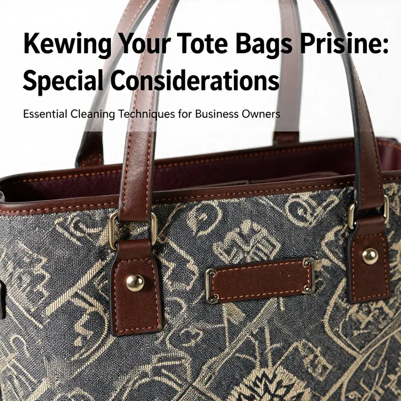 Different fabric types of tote bags that require tailored cleaning methods.