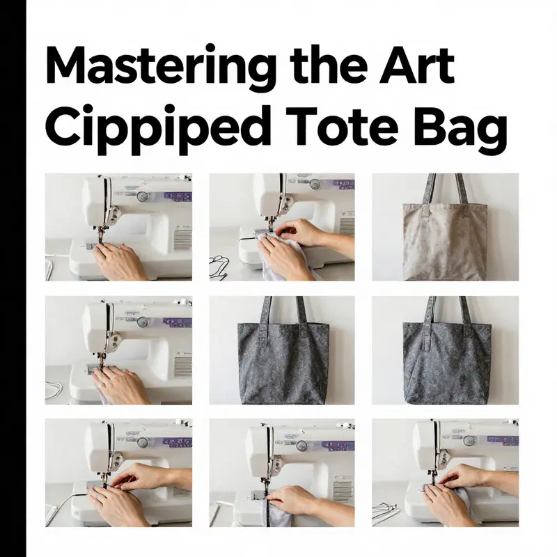 All essential materials displayed for creating a zippered tote bag, showcasing fabric types and tools.