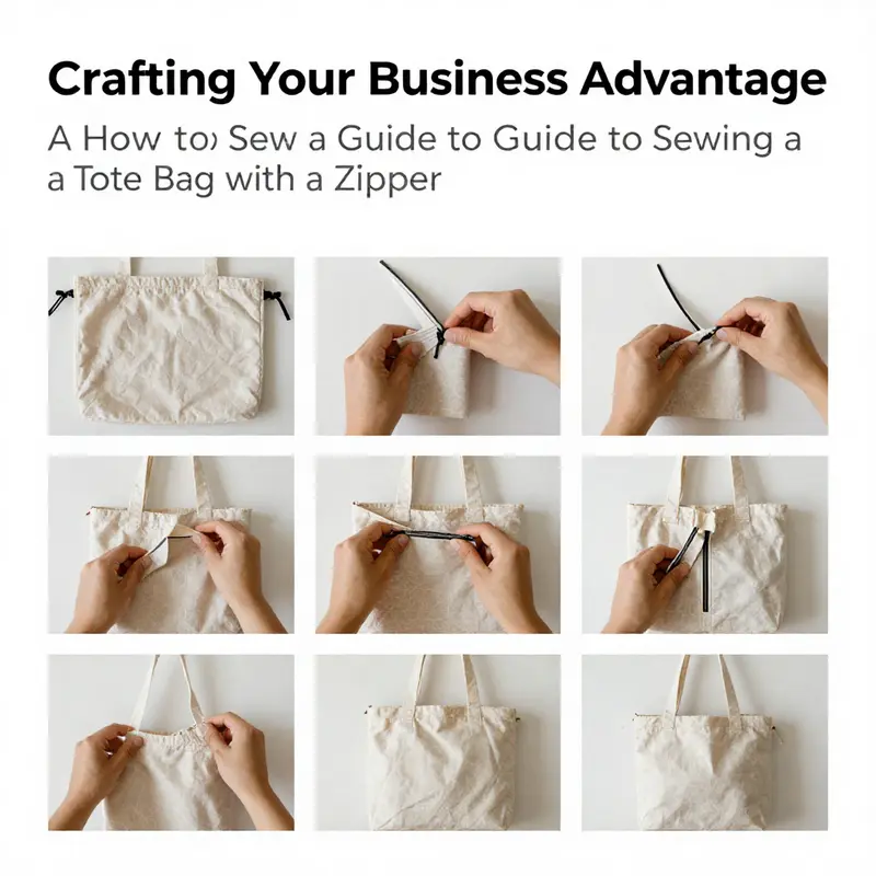 Essential materials and tools for sewing a tote bag with zipper.