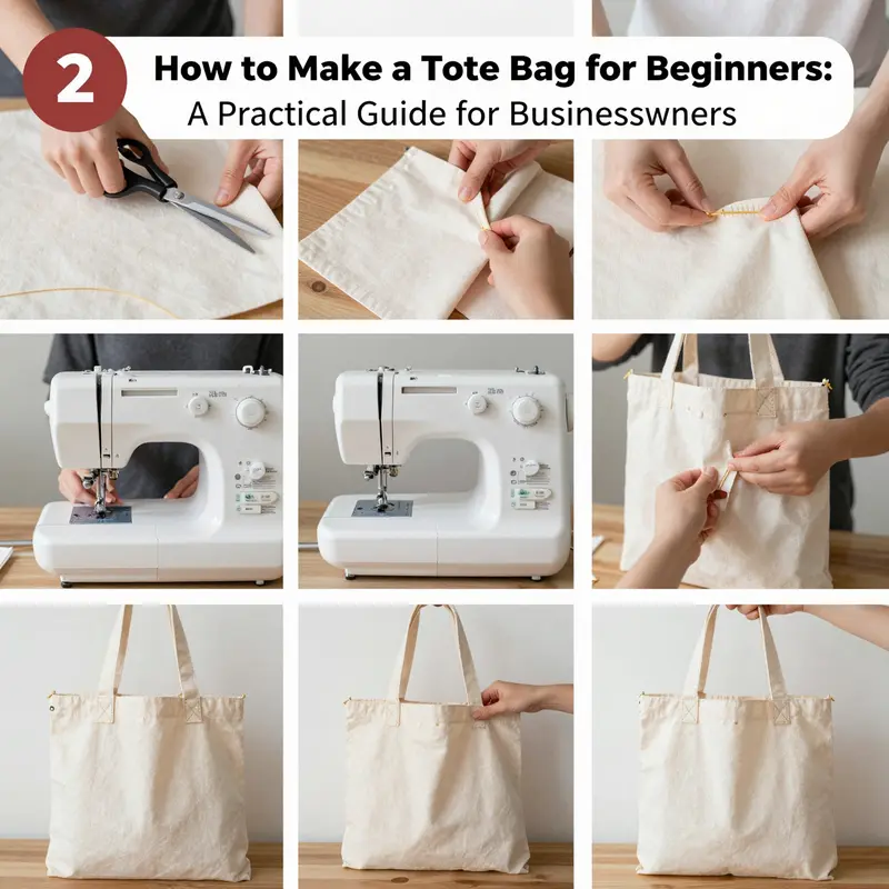 Essential materials laid out for creating a beginner-friendly tote bag project.