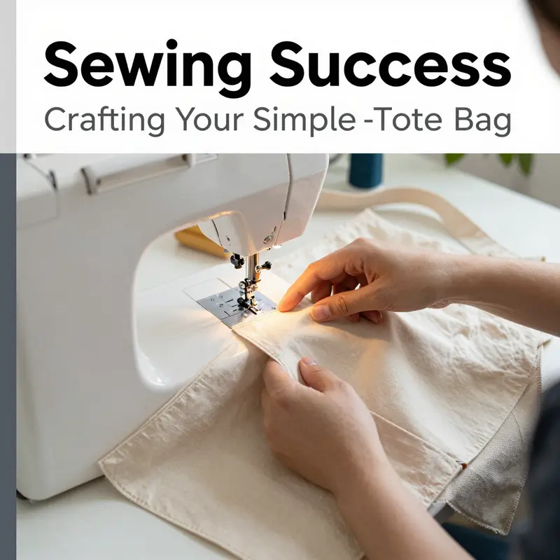 Essential materials required for sewing a simple tote bag.