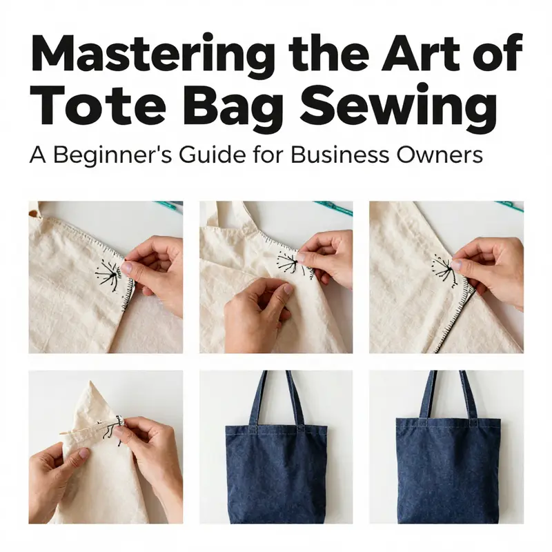 Essential materials for sewing a tote bag laid out for easy access.