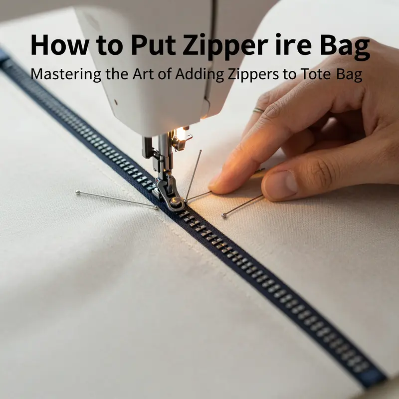 Essential materials required for zipper installation in tote bags.