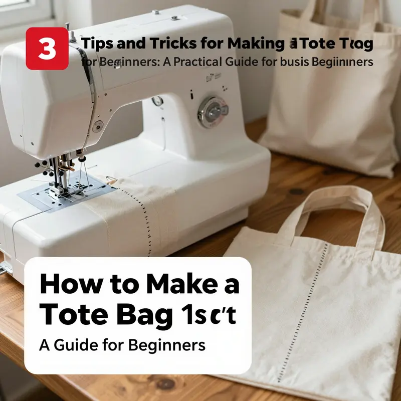 Essential materials laid out for creating a beginner-friendly tote bag project.