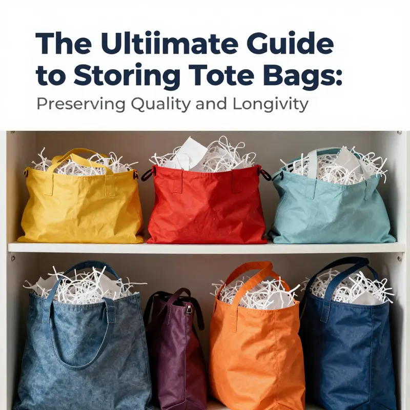 Tote bags properly stuffed with acid-free paper to maintain their shape and structure during storage.