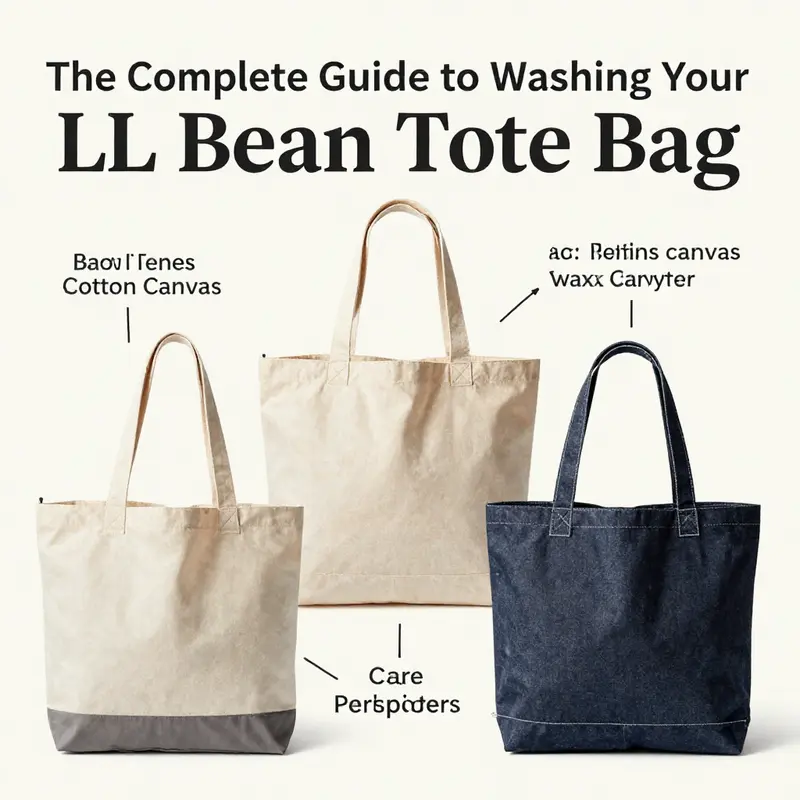 A systematic procedure for effectively washing your LL Bean tote bag.
